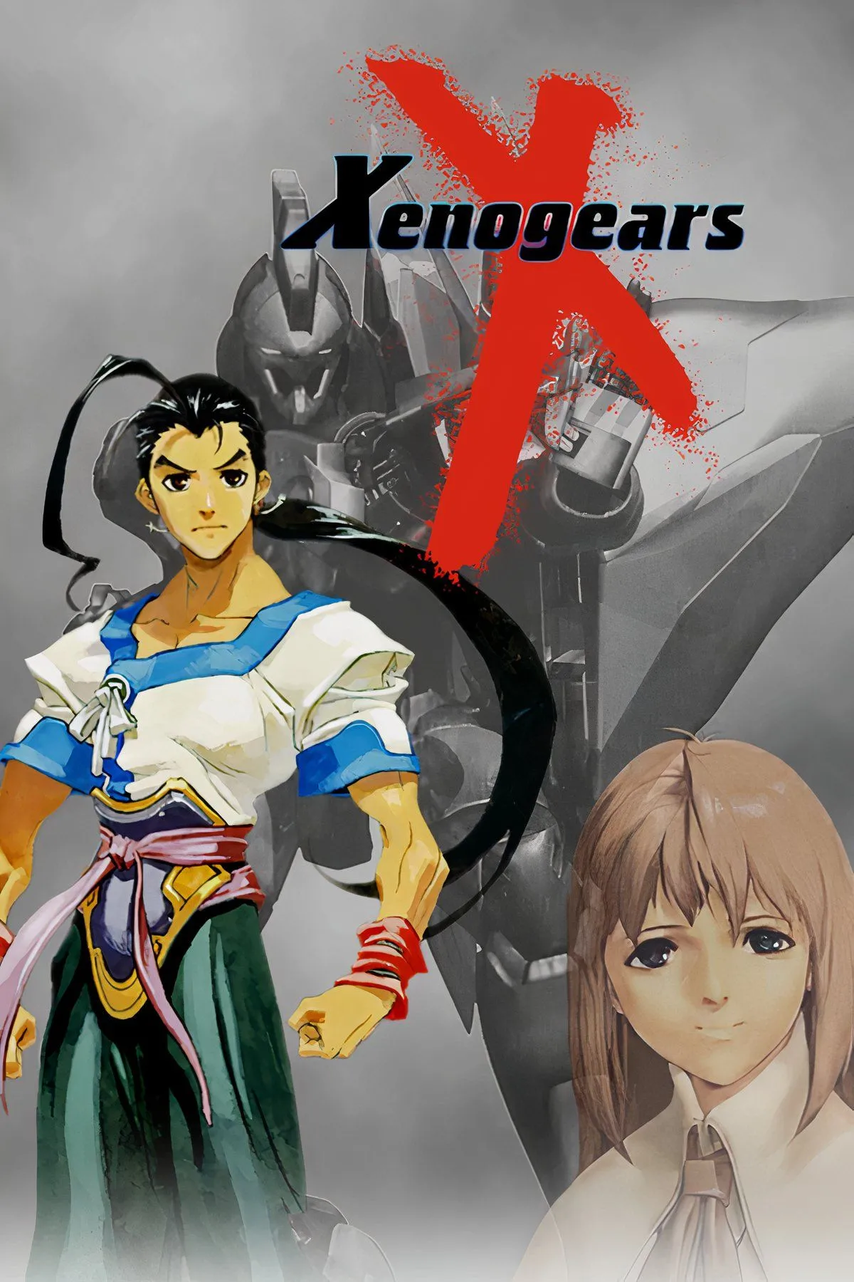 Cảnh chiến đấu trong game Xenogears, một tựa JRPG kinh điển