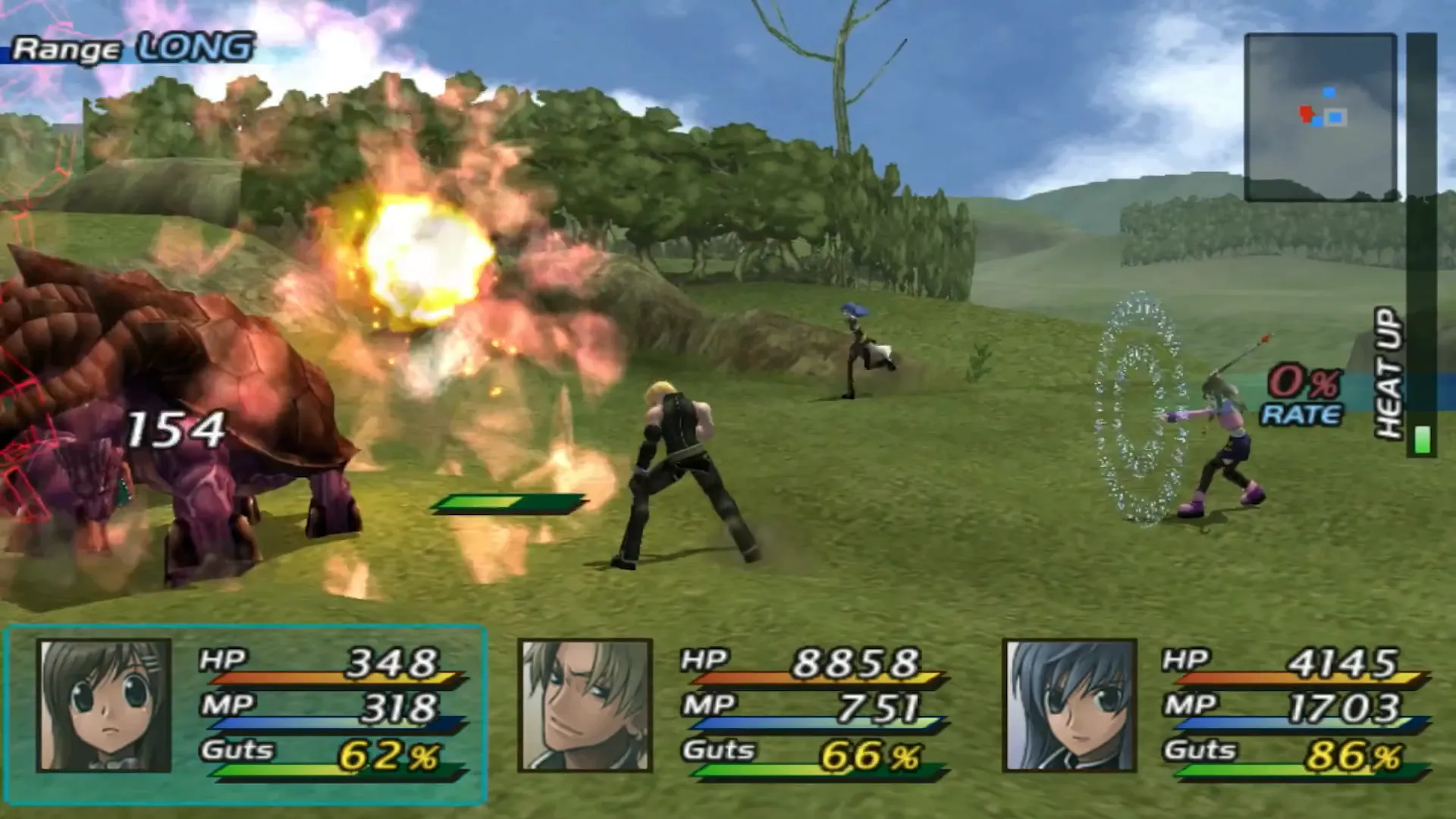 Cảnh chiến đấu trong Star Ocean: Till the End of Time với hiệu ứng phép thuật ấn tượng