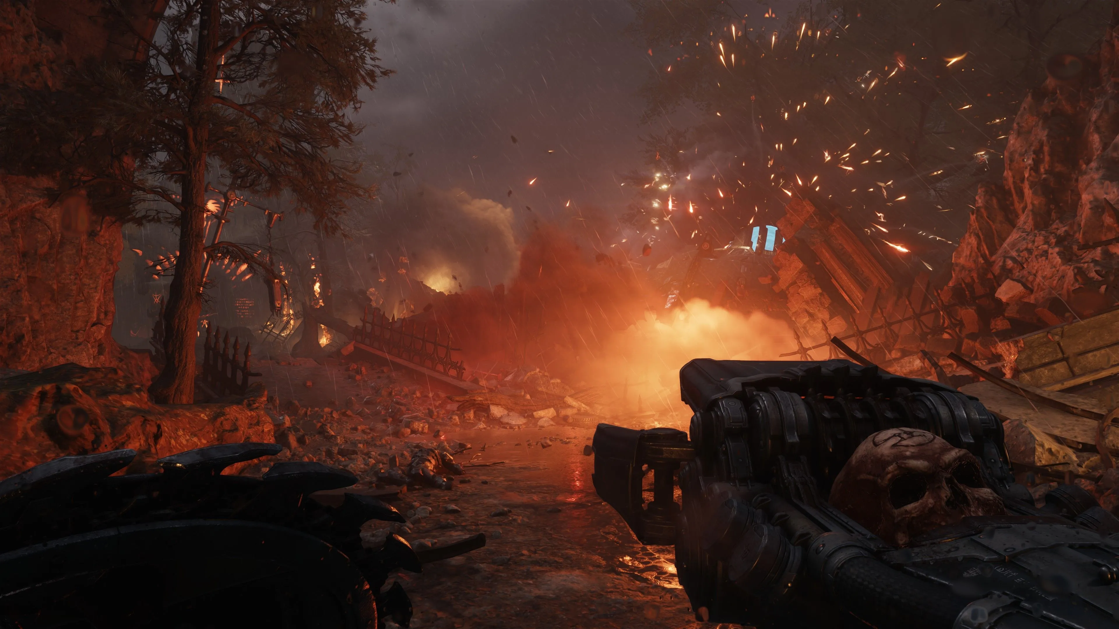 Cảnh gameplay Doom: The Dark Ages thể hiện đồ họa ấn tượng và không khí chiến đấu khốc liệt.