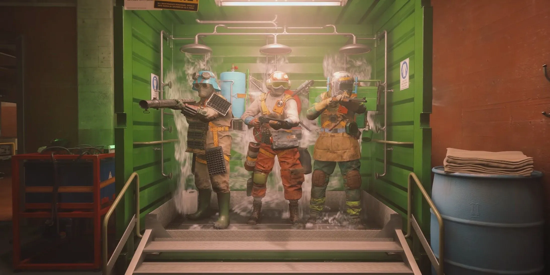 Cảnh gameplay FBC: Firebreak với hiệu ứng nước và môi trường
