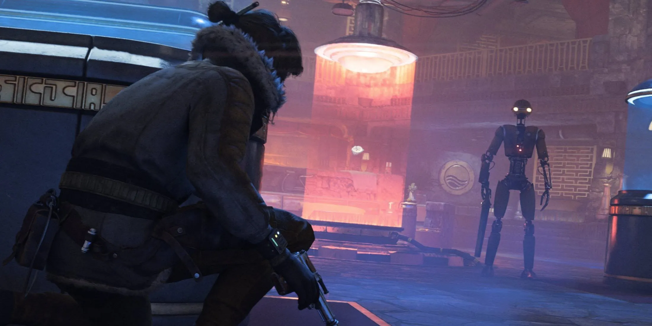 Cảnh hành động lén lút trong game Star Wars Outlaws