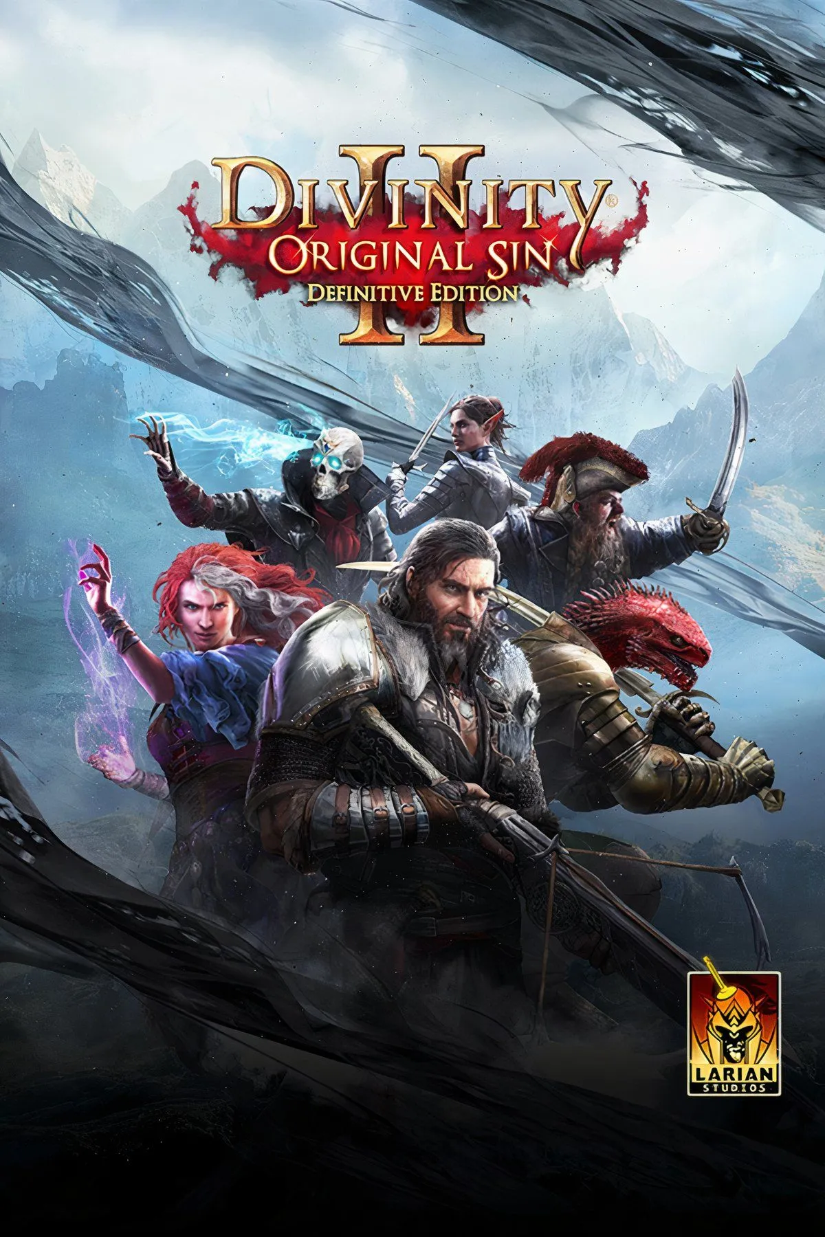 Cảnh trong game Divinity: Original Sin II với góc nhìn từ trên xuống, thể hiện đội hình nhân vật đang chiến đấu trong môi trường fantasy.