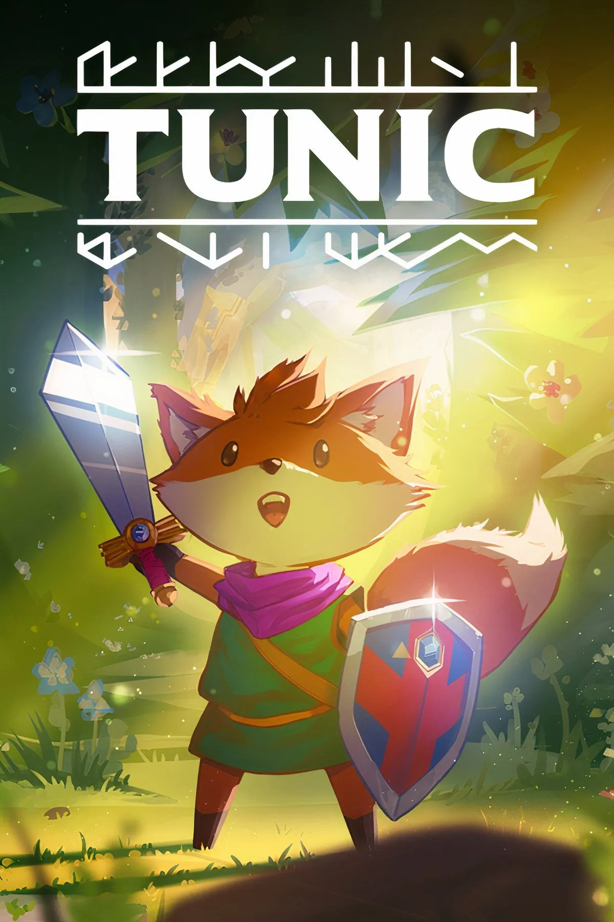 Cảnh trong game Tunic với một chú cáo đang đứng trên nền đá cổ kính, thể hiện phong cách đồ họa isometric và không khí phiêu lưu bí ẩn.