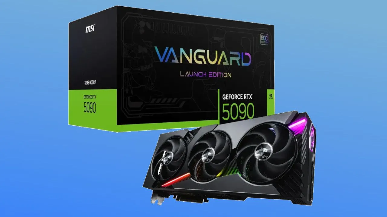 Card đồ họa MSI GeForce RTX 5090 VANGUARD với hệ thống tản nhiệt STORMFORCE