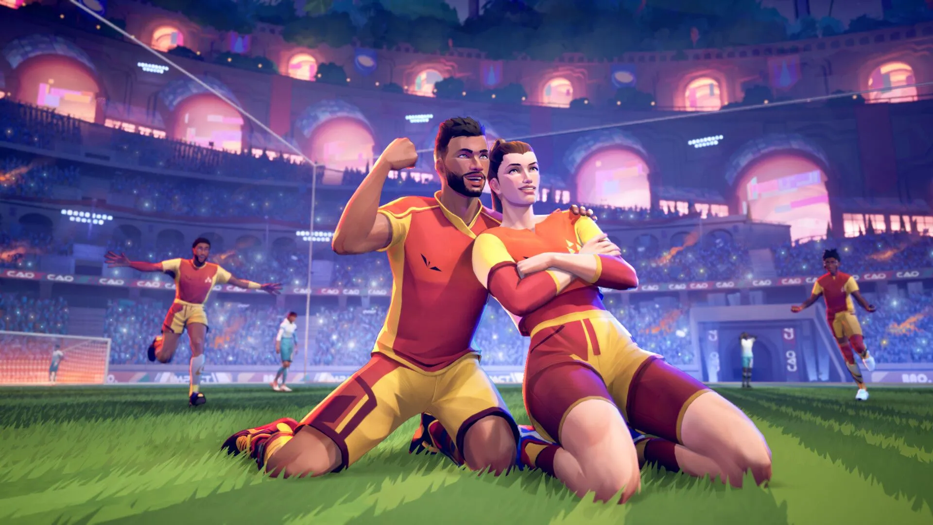 Cầu thủ Rematch thực hiện cú sút mạnh về phía khung thành đối thủ