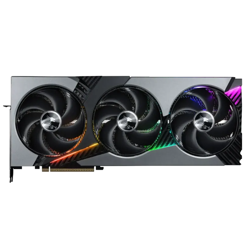 Chi tiết thiết kế mặt trước và quạt của MSI GeForce RTX 5090 VANGUARD