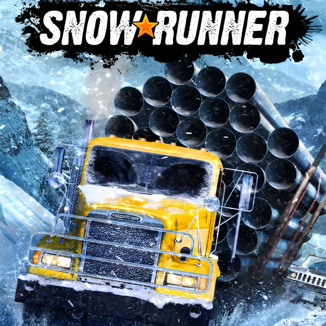Chiếc xe tải hạng nặng vượt địa hình trong game mô phỏng SnowRunner, thể hiện lối chơi giao hàng đầy thử thách