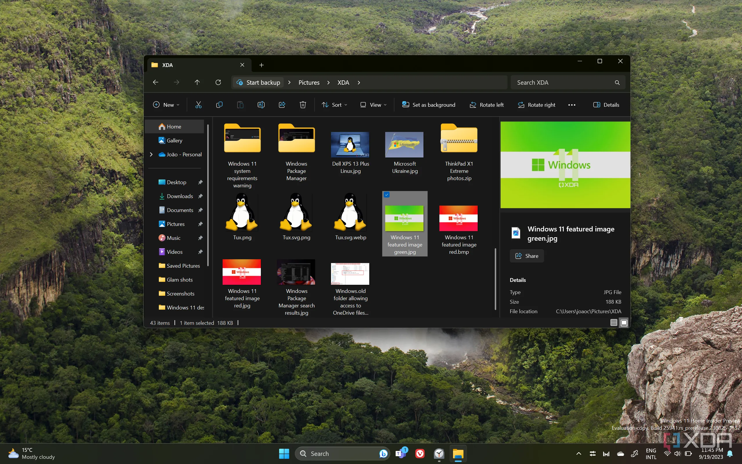 Chụp màn hình File Explorer trên Windows 11 phiên bản 23H2 với khung Chi tiết được mở, cho thấy tầm quan trọng của việc sắp xếp tệp tin