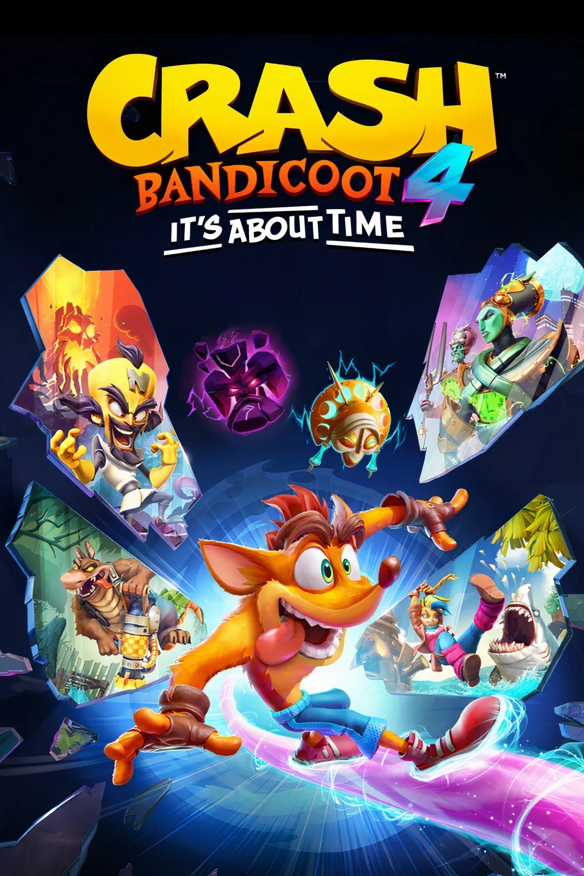 Crash Bandicoot 4: It’s About Time - Crash Bandicoot nhảy qua các chướng ngại vật trong môi trường 3D.