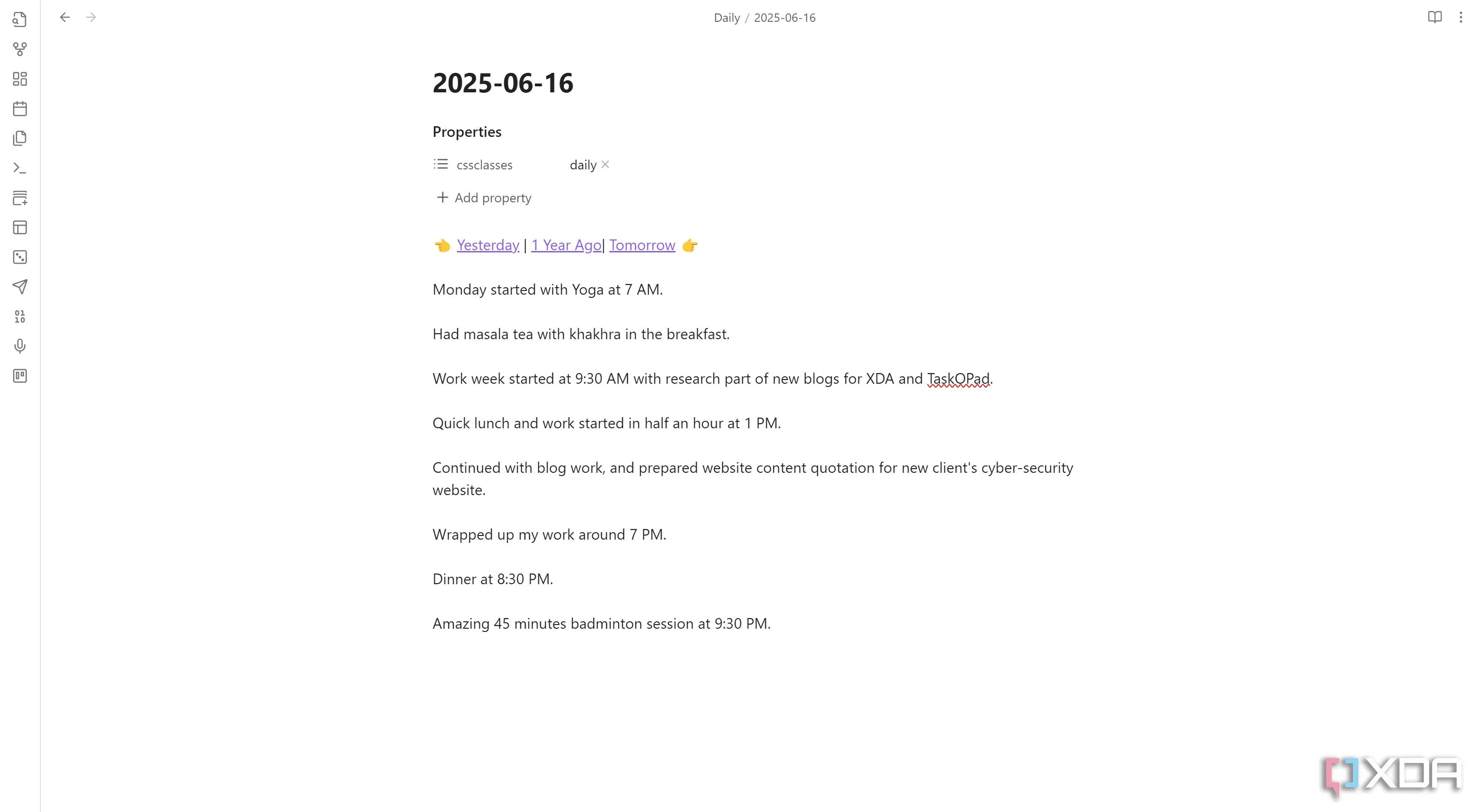 Điều hướng thông minh cho ghi chú hàng ngày với Daily Notes CSS trong Obsidian