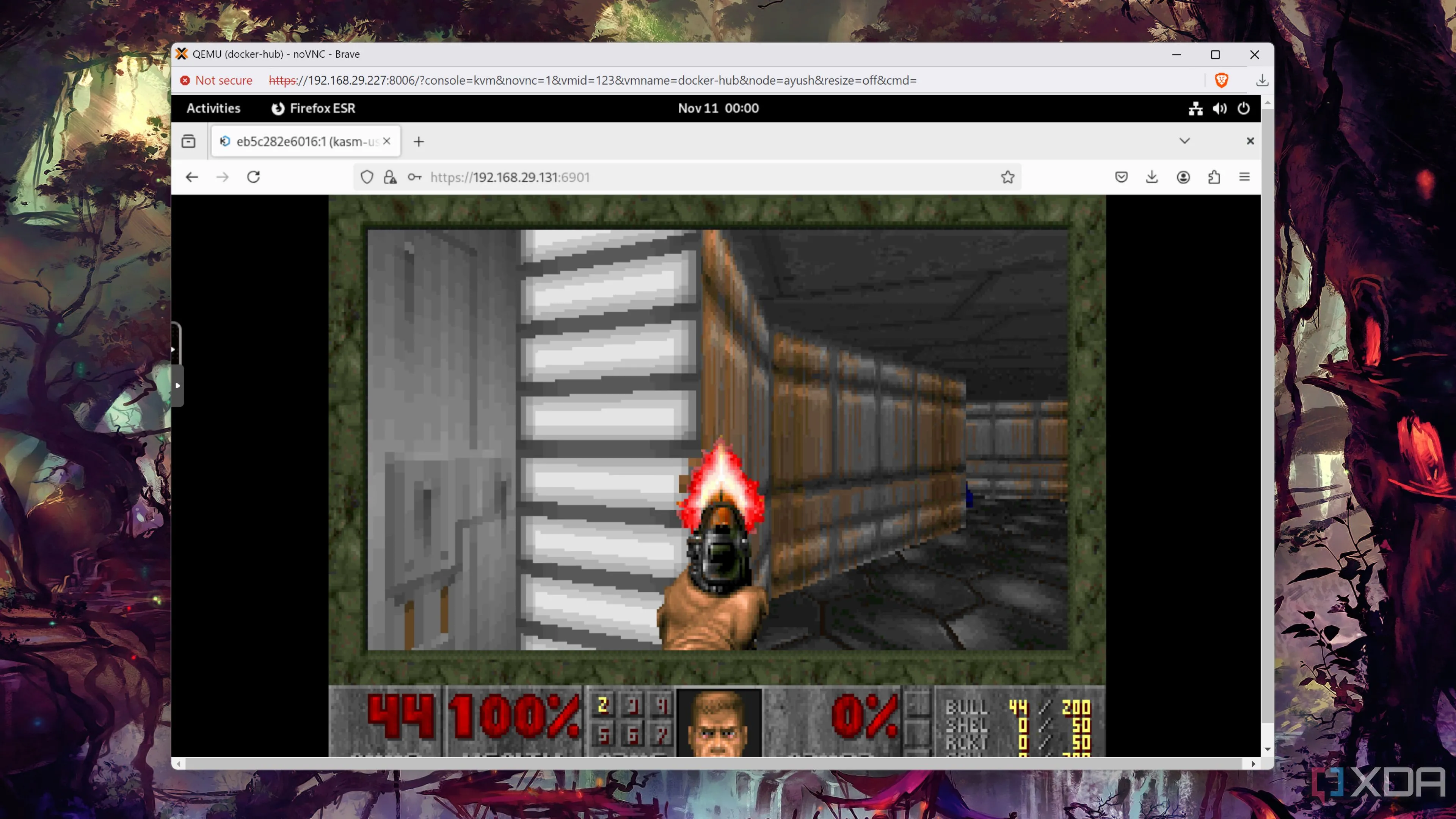 Game DOOM đang chạy bên trong container Docker
