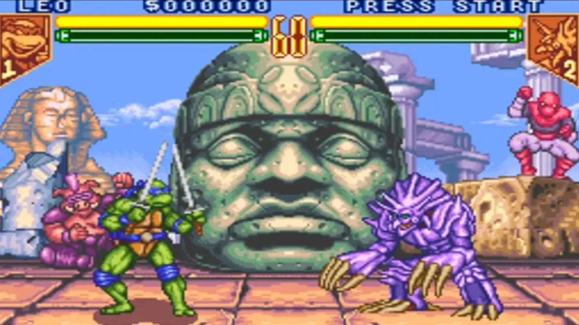 Gameplay TMNT Tournament Fighters trên SNES với dàn nhân vật đa dạng