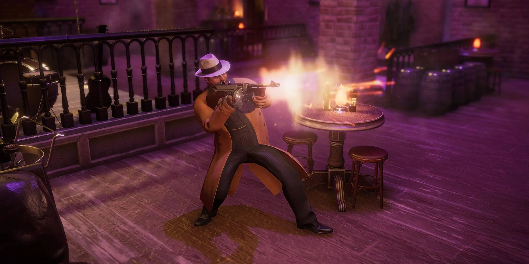 Găng tơ Empire of Sin bắn súng tommy gun