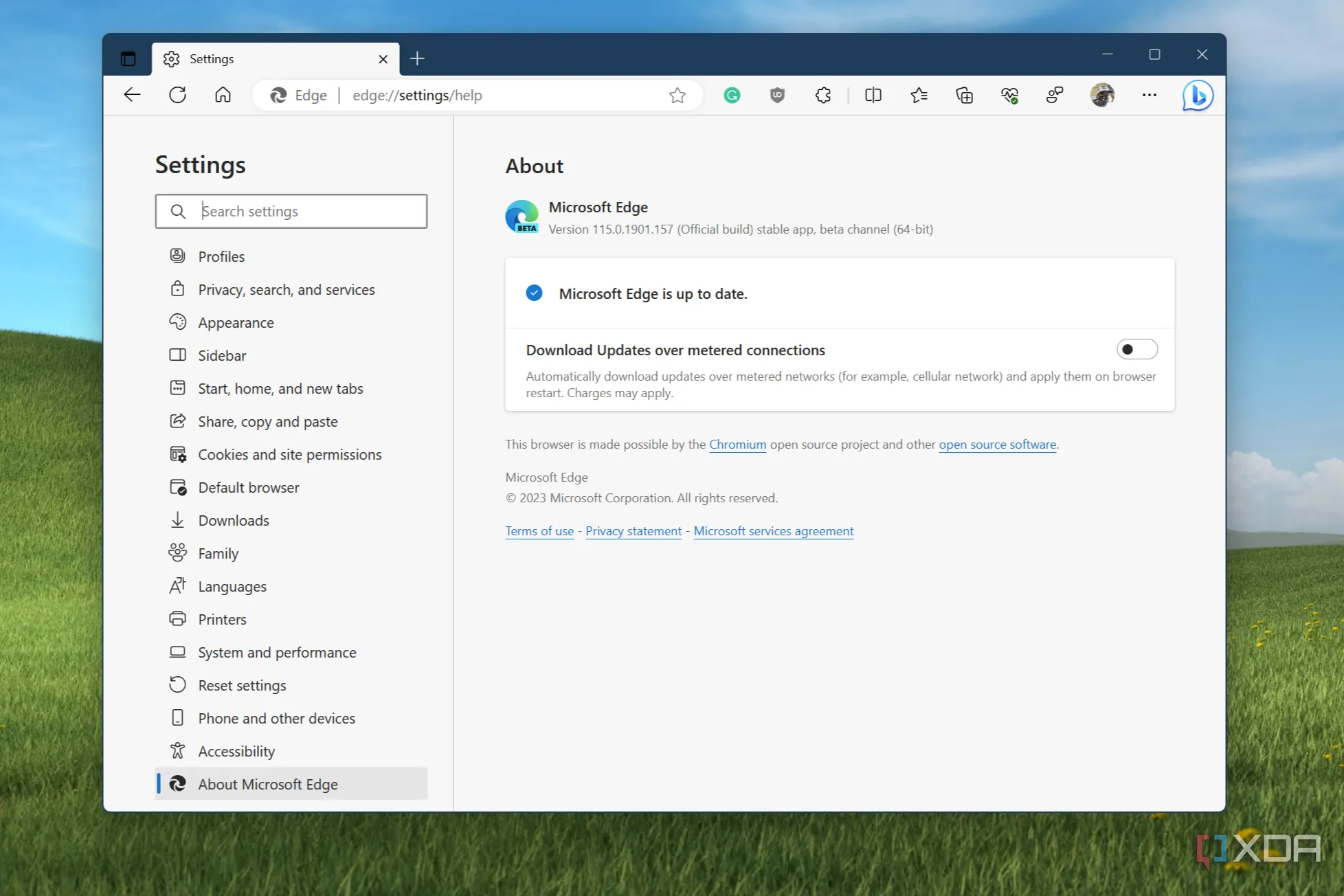 Giao diện cập nhật của trình duyệt Microsoft Edge