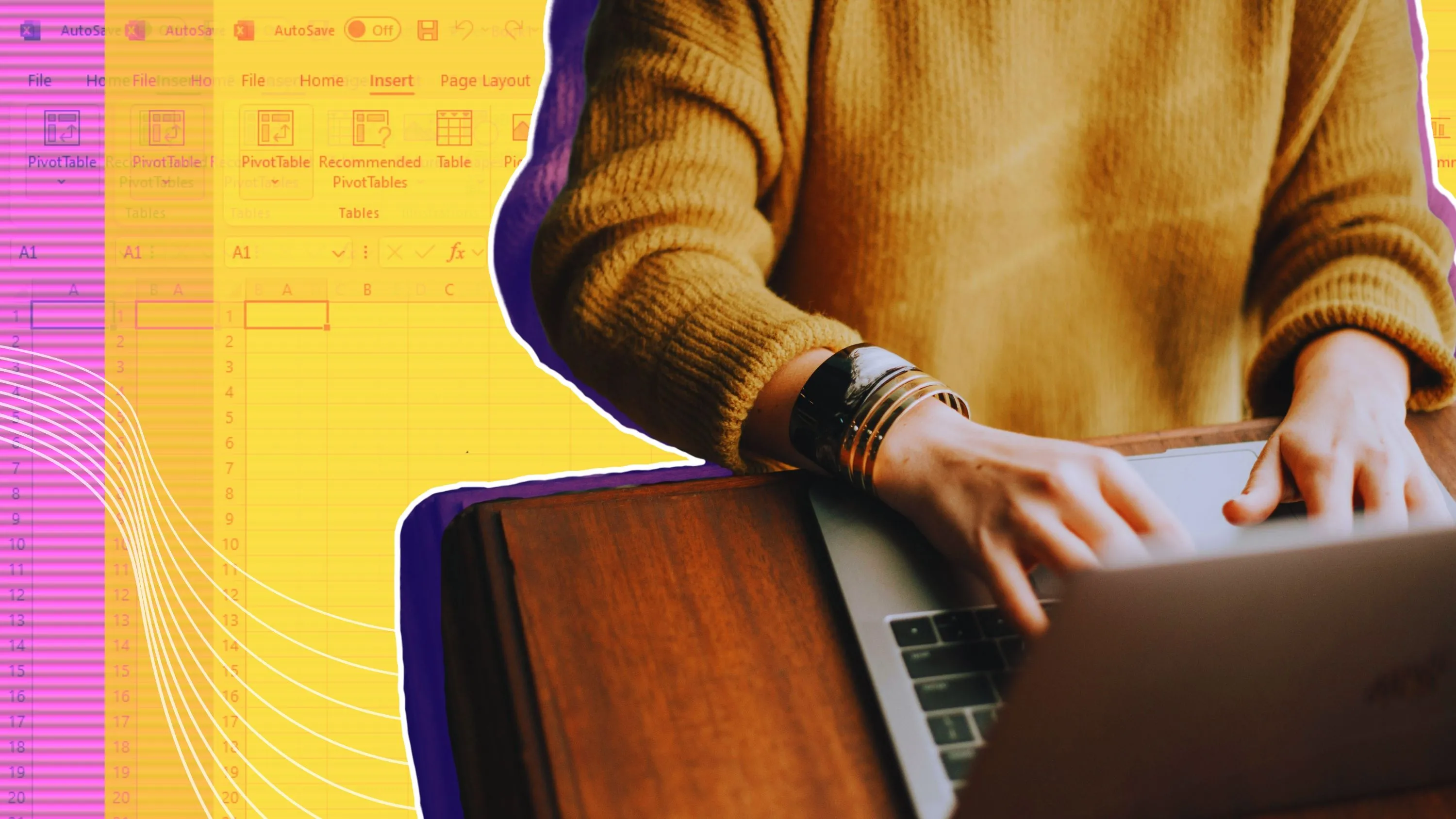 Giao diện chính của Microsoft Excel hiển thị tùy chọn phân tích dữ liệu hiệu quả bằng Pivot Table