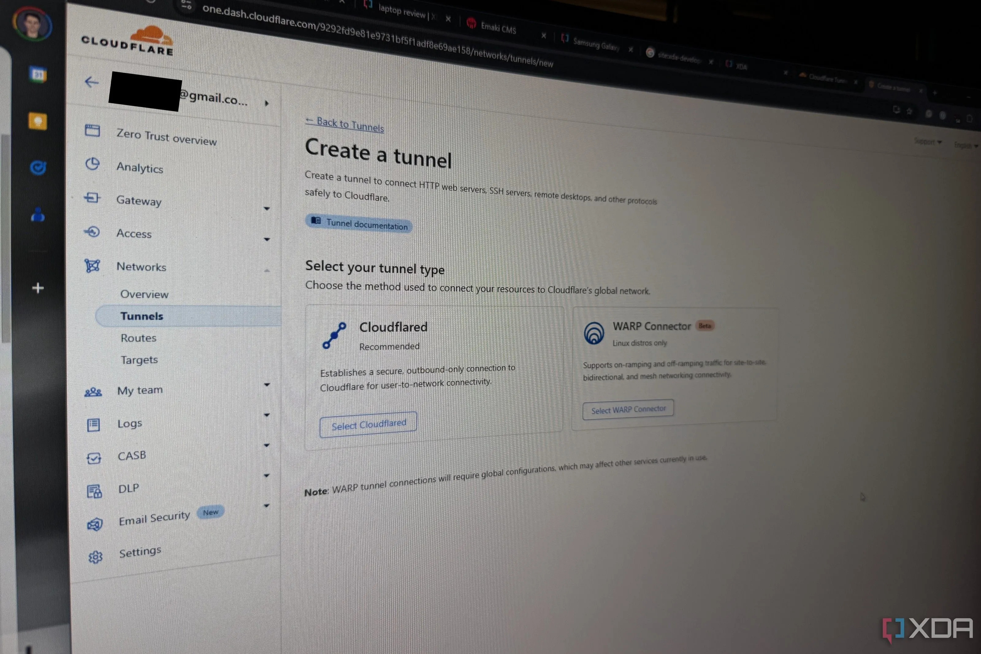 Giao diện Cloudflare Tunnel