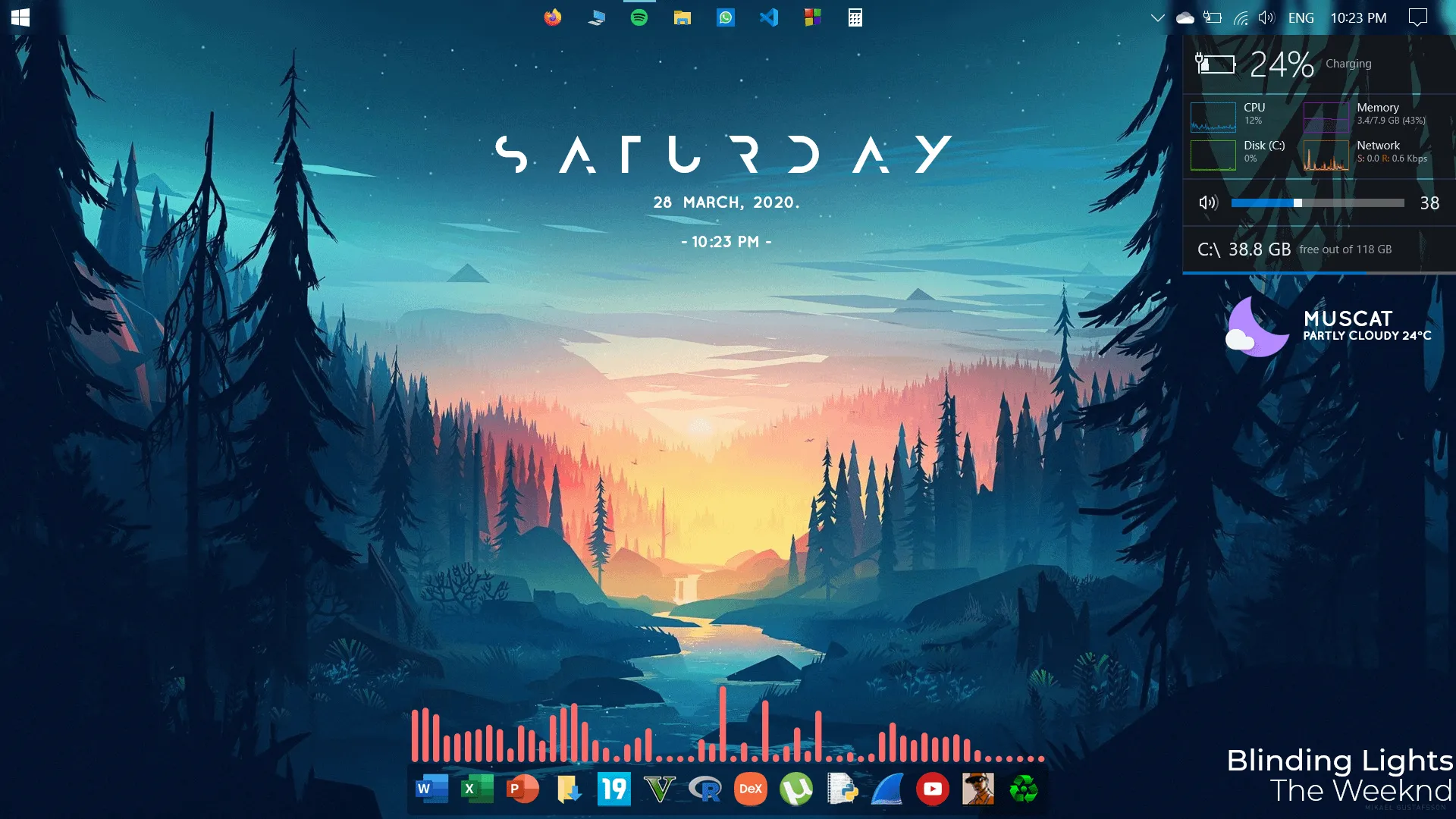 Giao diện desktop tùy biến với Rainmeter và skin Mond