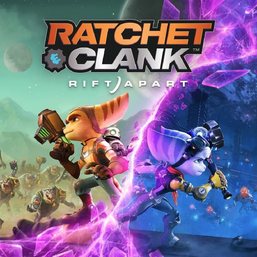 Giao diện game Ratchet &amp; Clank: Rift Apart với nhân vật chính và đồ họa sắc nét trên PS5