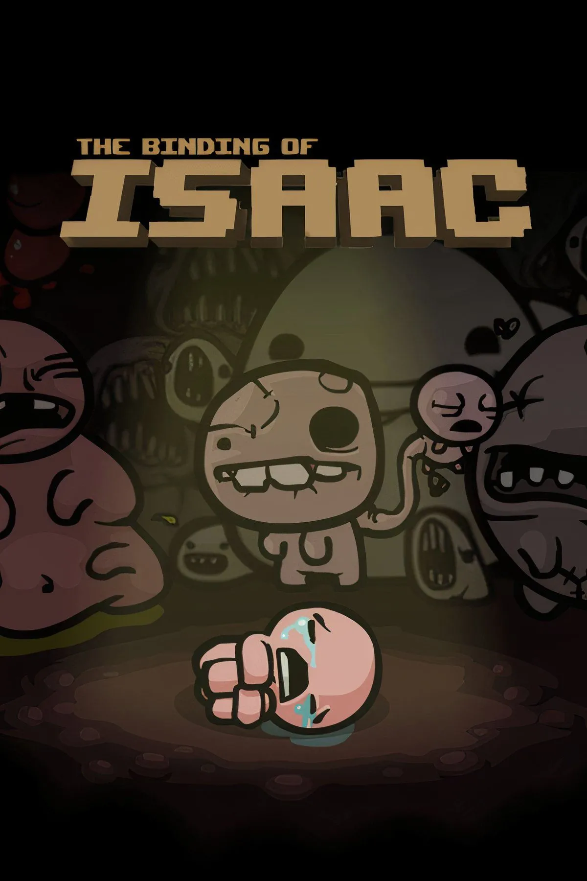 Giao diện game roguelike The Binding of Isaac với đồ họa tối tăm và nhân vật Isaac