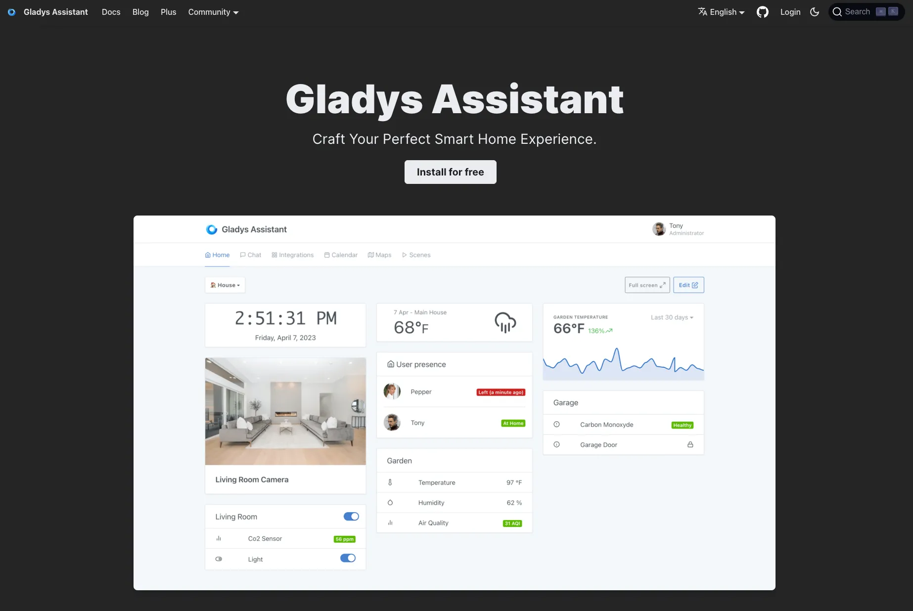 Giao diện người dùng thân thiện của Gladys Assistant, nền tảng nhà thông minh ưu tiên quyền riêng tư