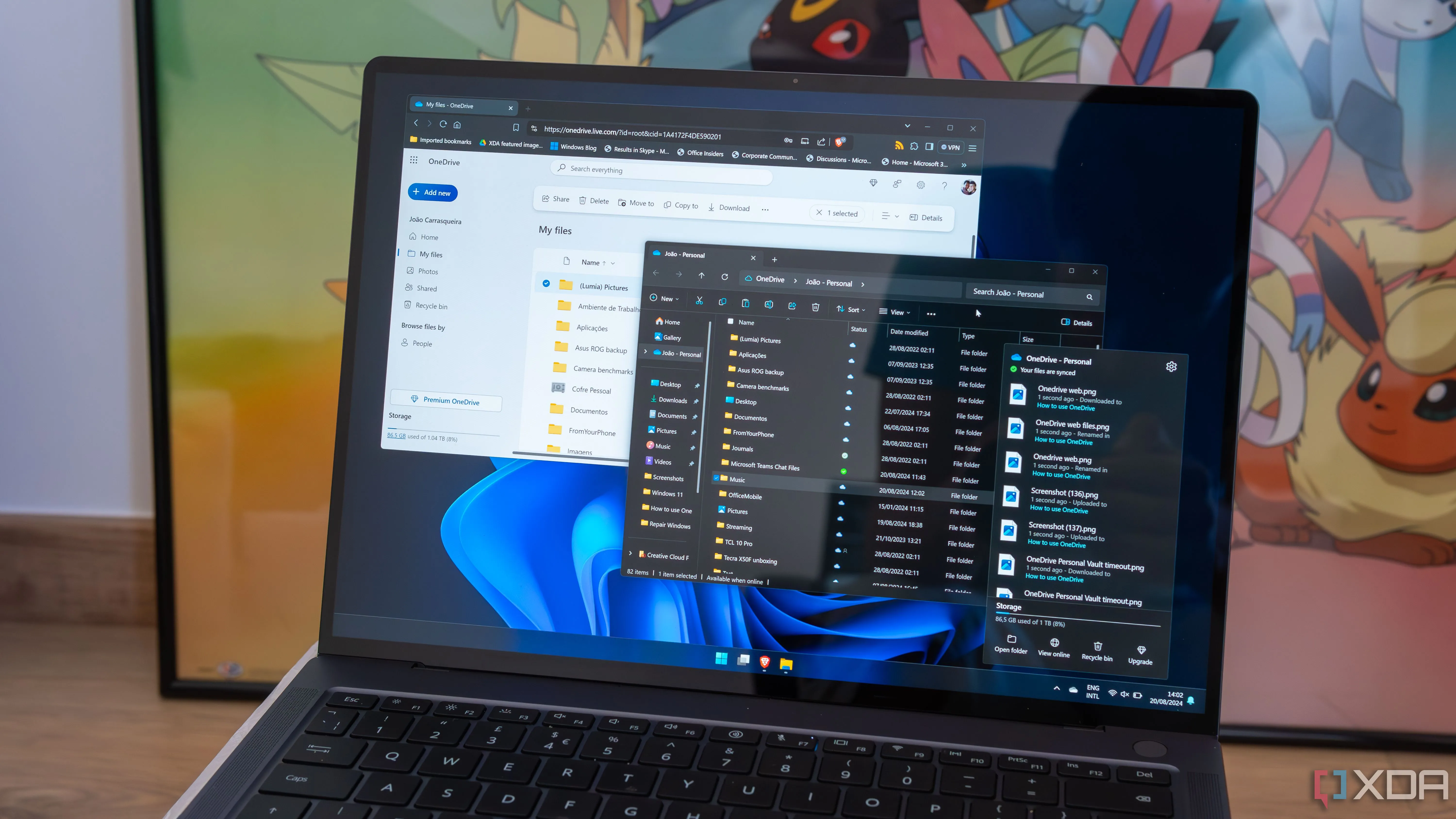 Giao diện OneDrive trên laptop Windows 11, minh họa cách thức hoạt động của Files On-Demand
