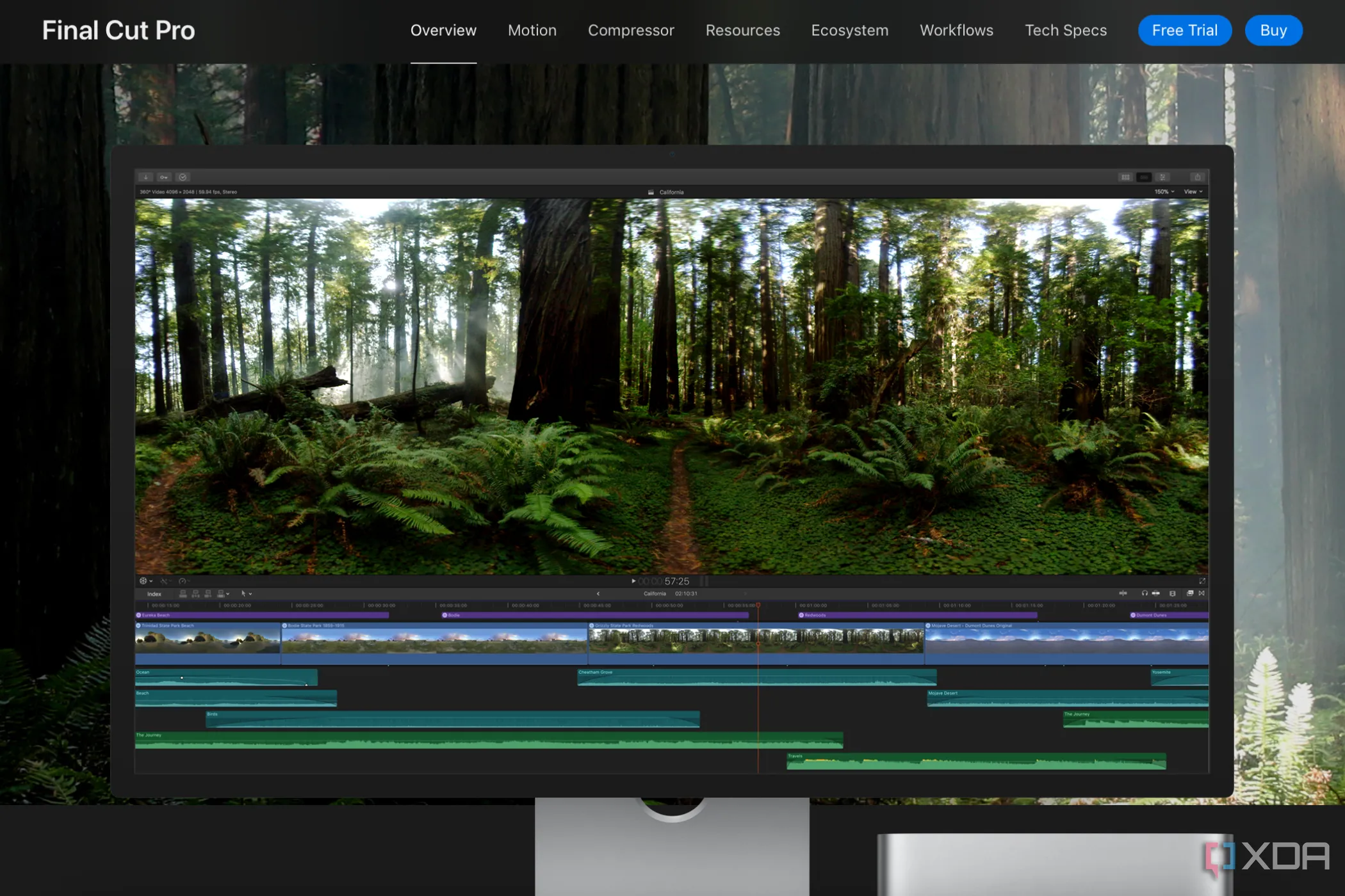 Giao diện phần mềm chỉnh sửa video Final Cut Pro, minh họa công việc sáng tạo đòi hỏi tốc độ xử lý dữ liệu cao từ SSD PCIe Gen 5