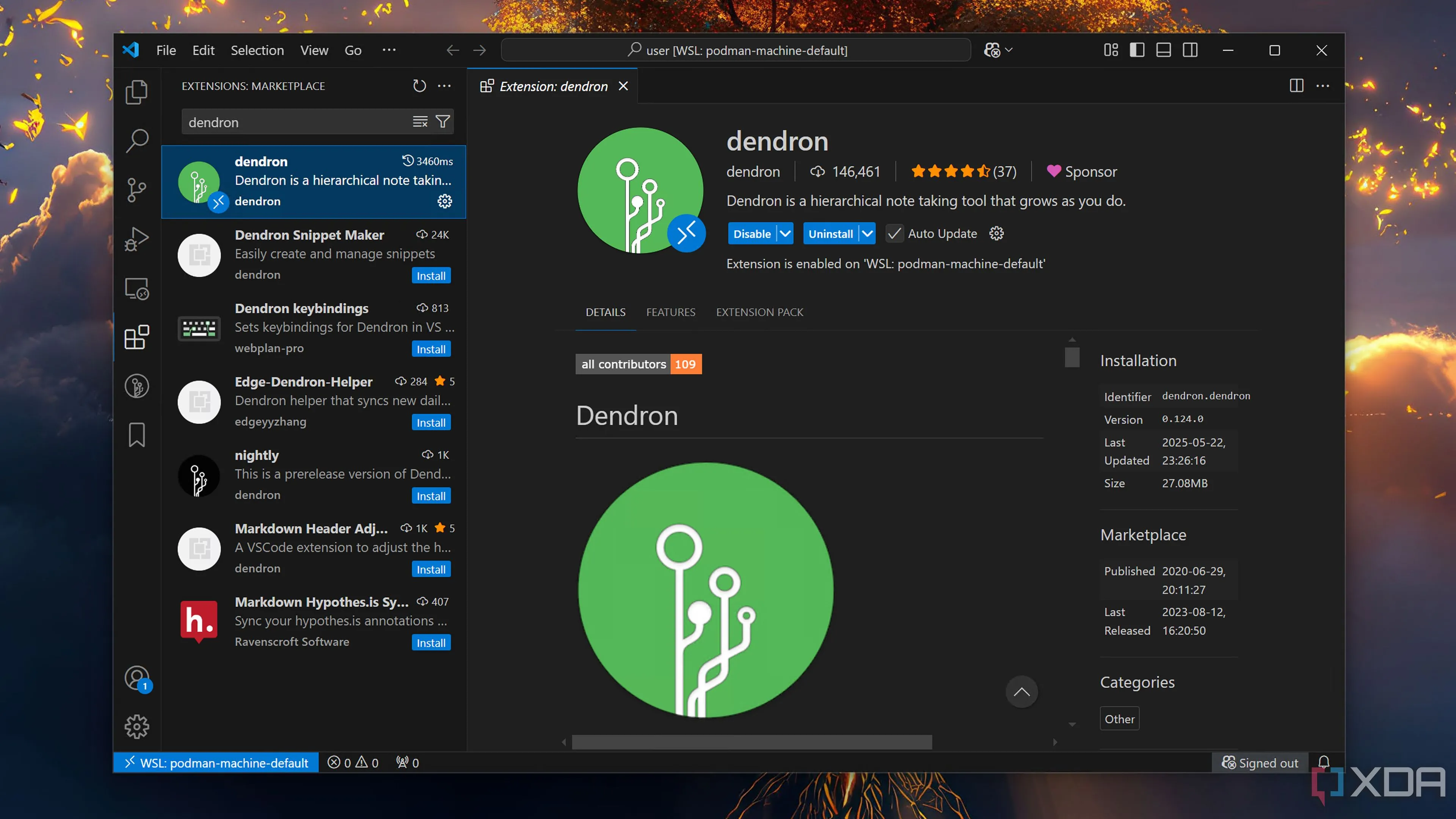 Giao diện tiện ích mở rộng Dendron trong Visual Studio Code với các ghi chú được tổ chức theo cấu trúc phân cấp.