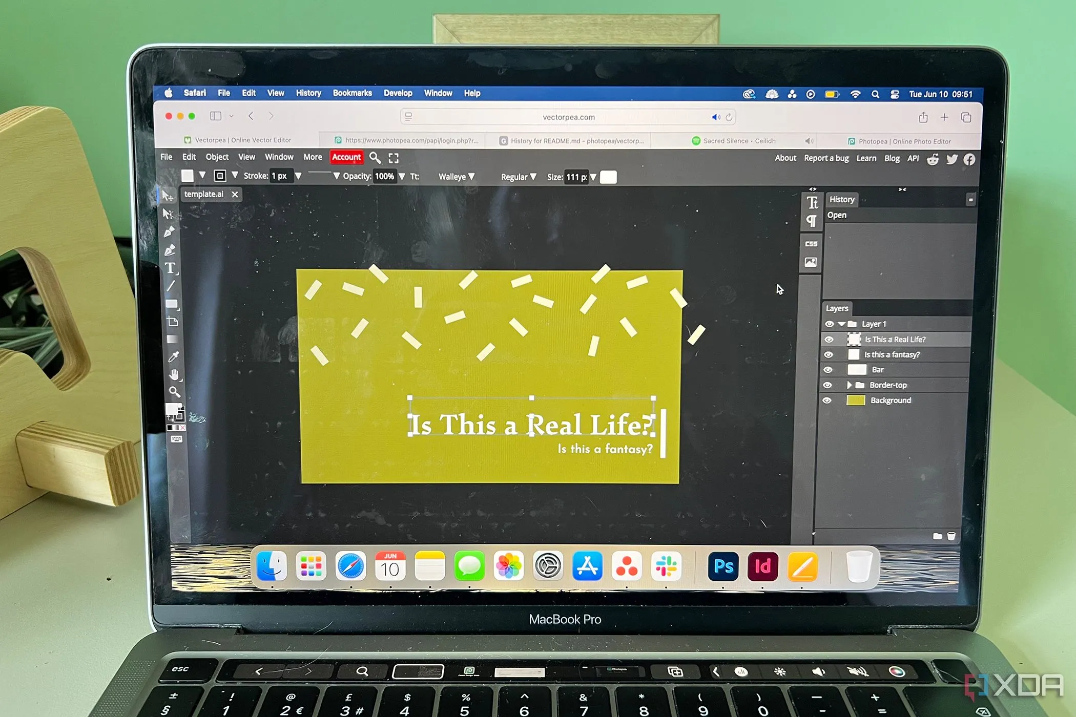 Giao diện trực quan của Vectorpea trên MacBook