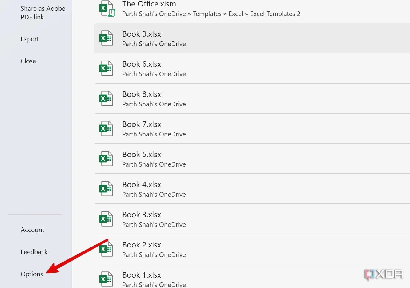 Giao diện Tùy chọn (Options) của Excel