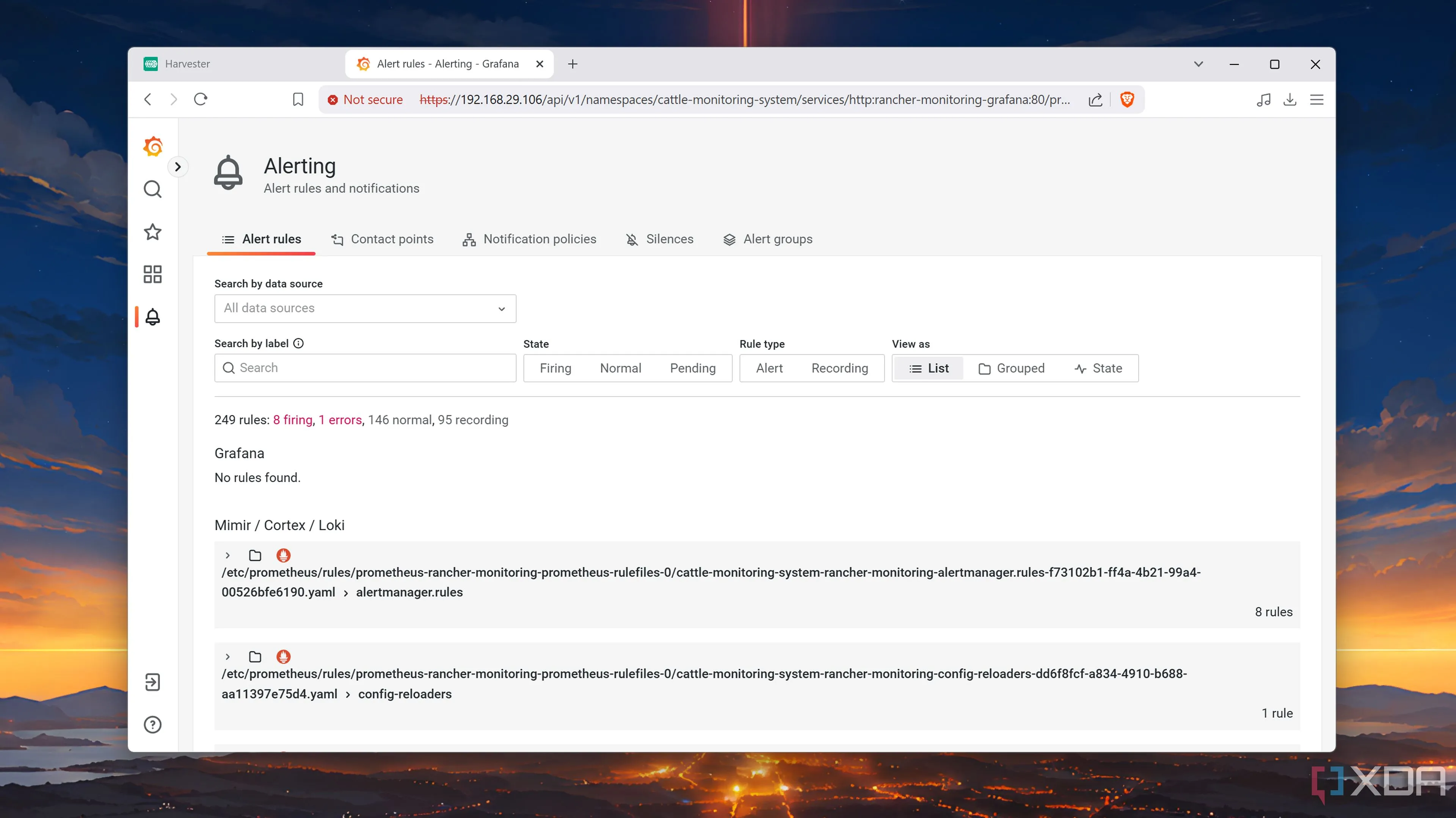 Hệ thống giám sát hiệu suất với Prometheus và Grafana được tích hợp trực tiếp trong Harvester