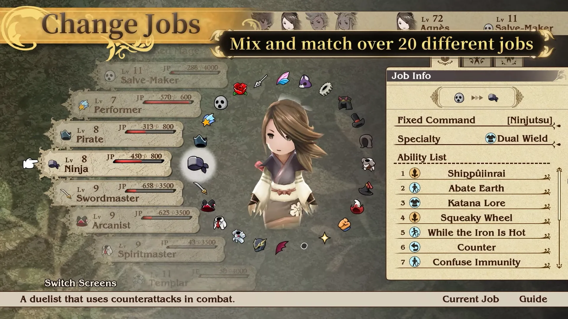 Hệ thống nghề nghiệp độc đáo trong tựa game Bravely Default Remaster
