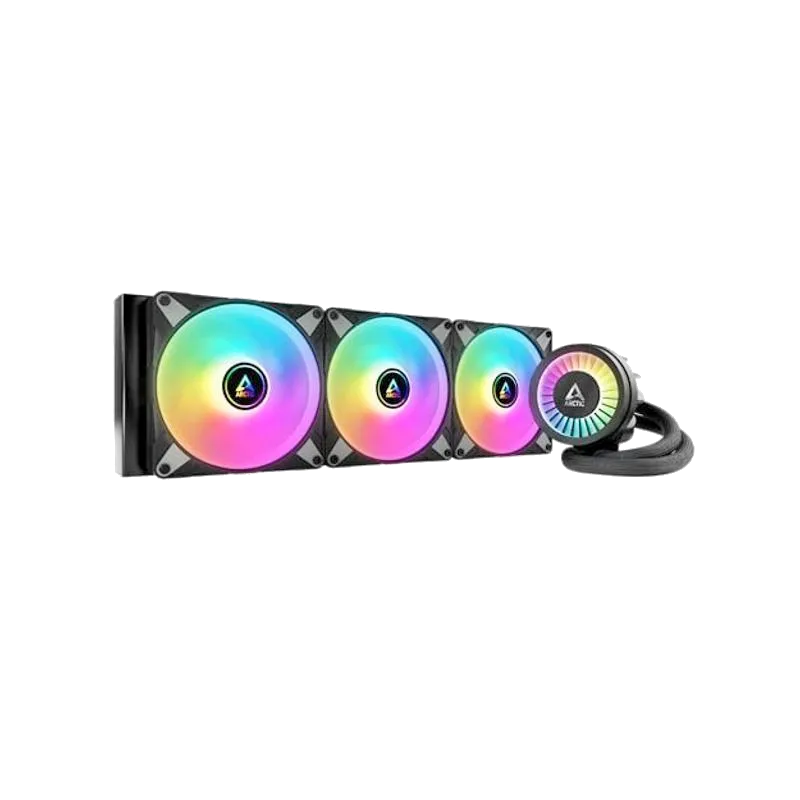 Hệ thống tản nhiệt nước AIO Arctic Liquid Freezer III 420 A-RGB màu đen với quạt tản nhiệt có đèn RGB, tối ưu hiệu quả làm mát và vẻ ngoài cho PC.