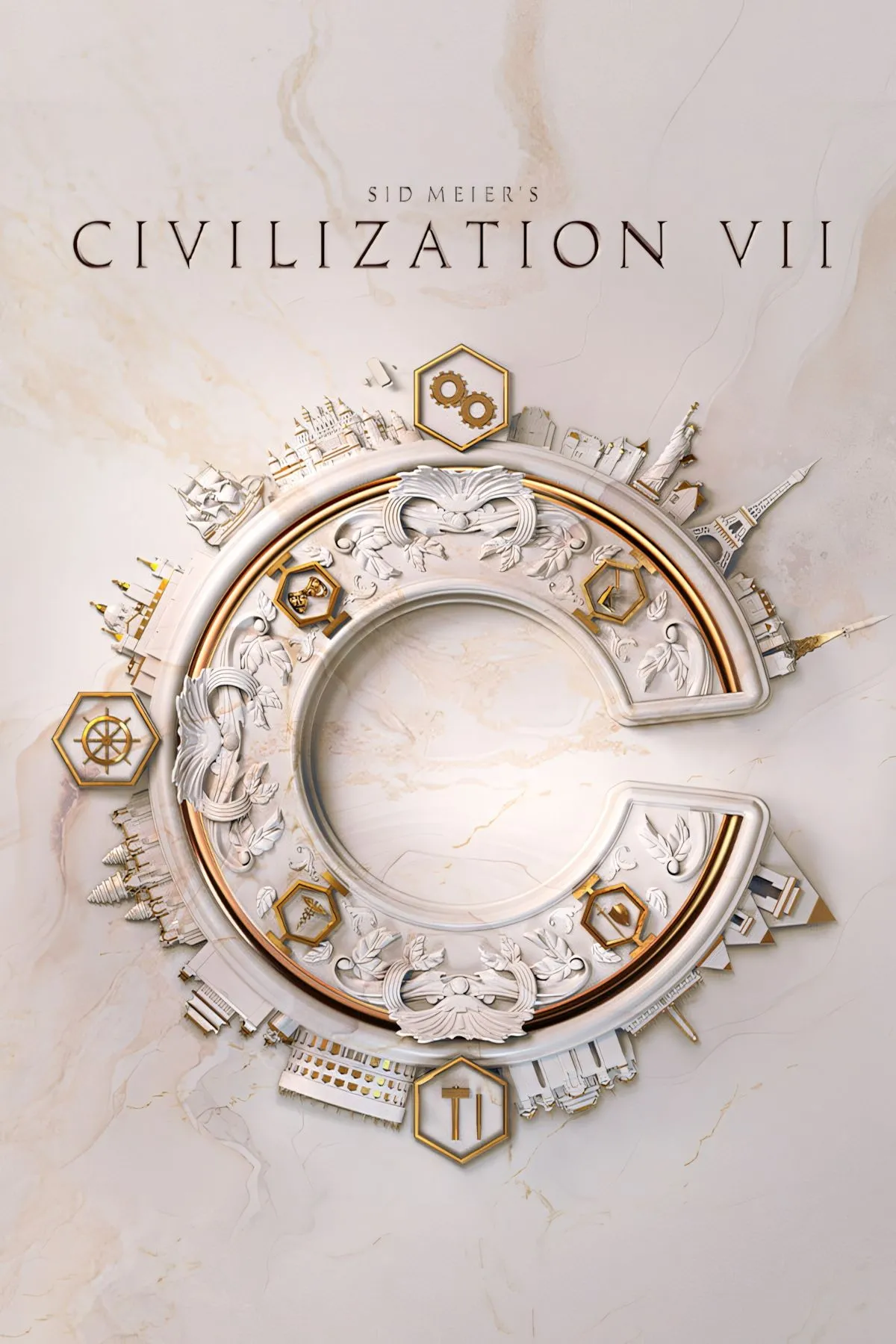 Hình ảnh bìa của Sid Meier's Civilization VII, thể hiện sự trường tồn và phát triển của thương hiệu game