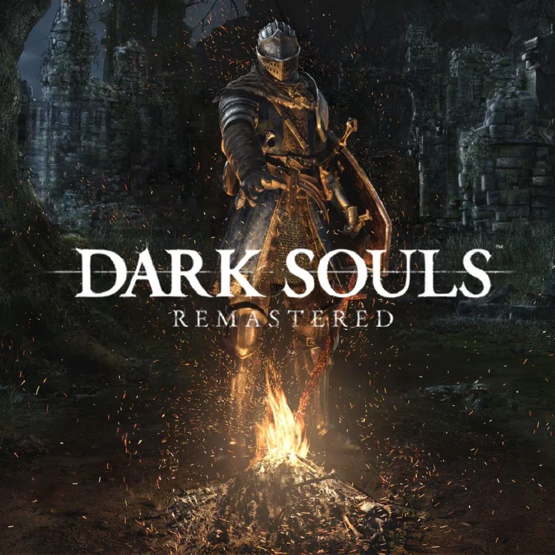 Hình ảnh bìa game Dark Souls Remastered, phiên bản làm lại của tựa game Soulsborne đình đám, minh họa không khí u ám và thách thức của thế giới game.