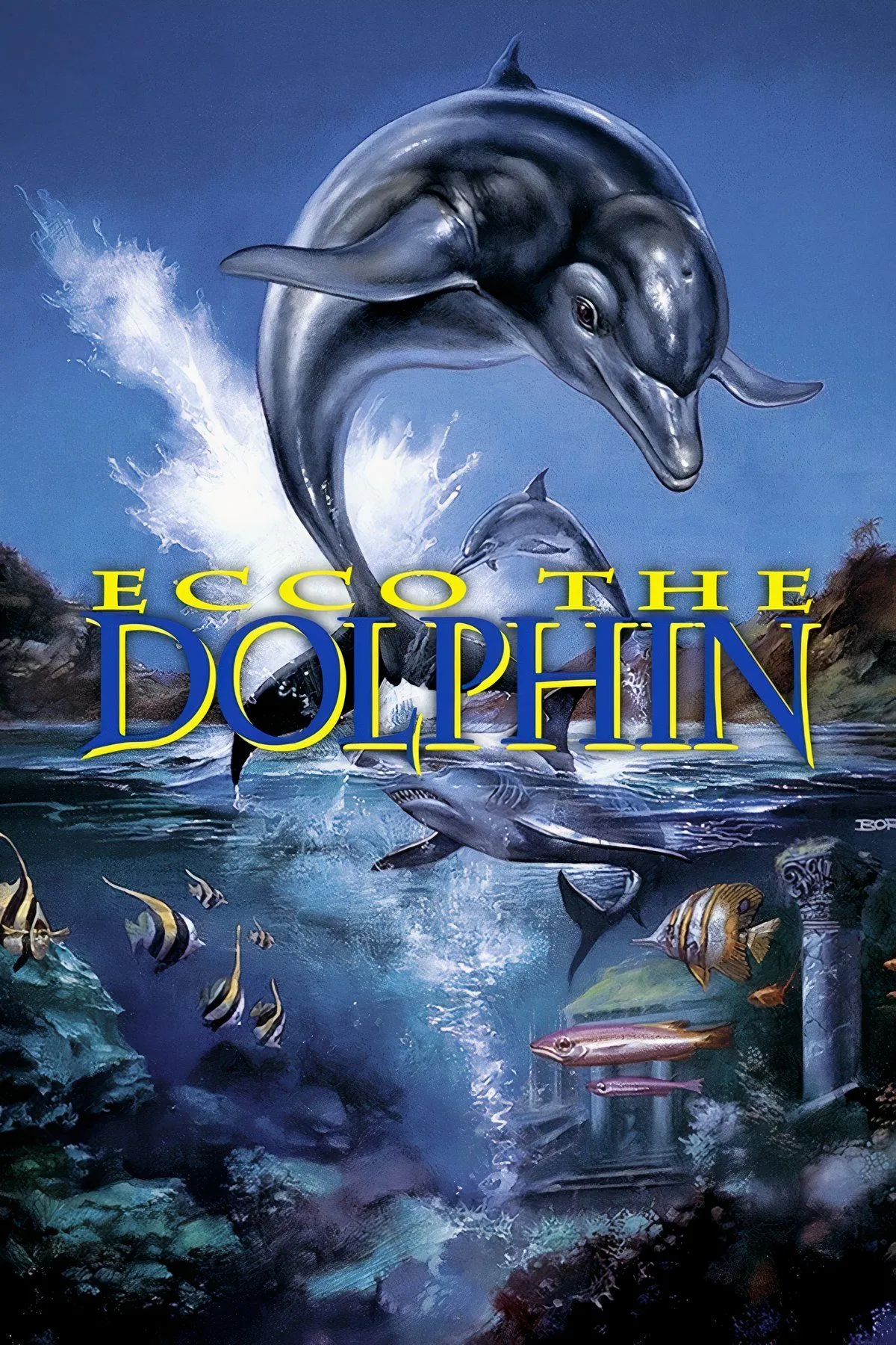 Hình ảnh bìa game Ecco the Dolphin (1992), tựa game cá heo kinh điển của Sega Genesis