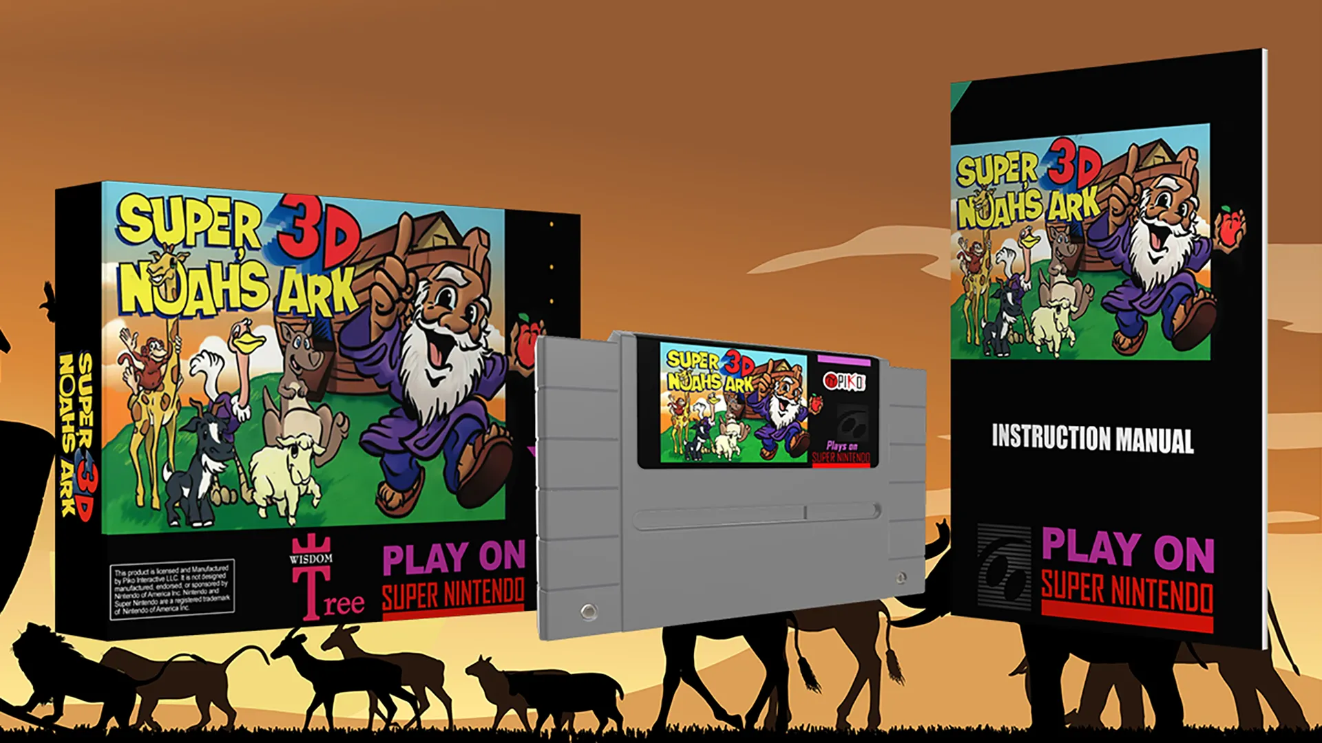 Hình ảnh bìa game Super Noah's Ark 3D phiên bản tái phát hành bởi Piko Interactive vào năm 2014