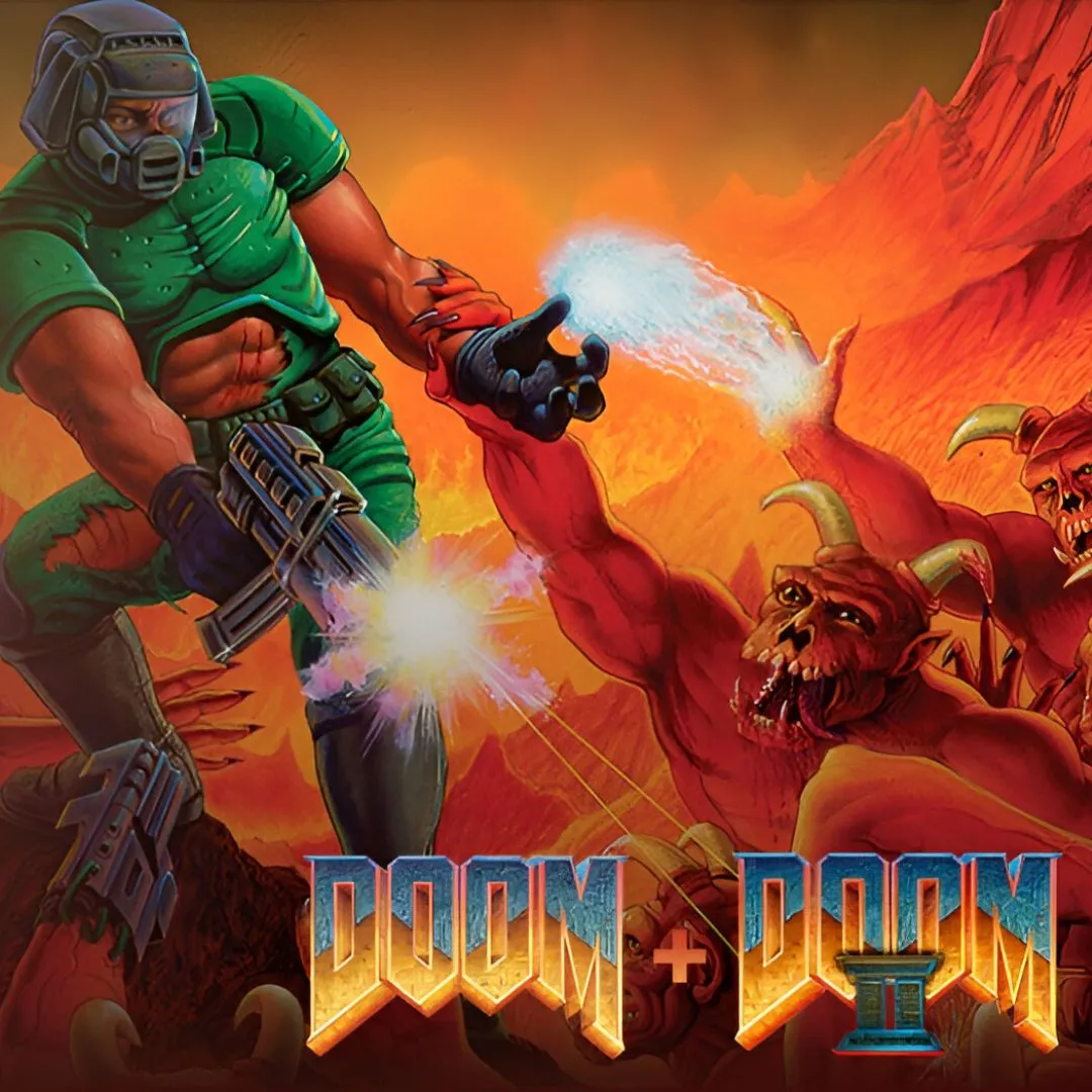 Hình ảnh bộ sưu tập game DOOM + DOOM II, tái hiện những trải nghiệm FPS kinh điển.