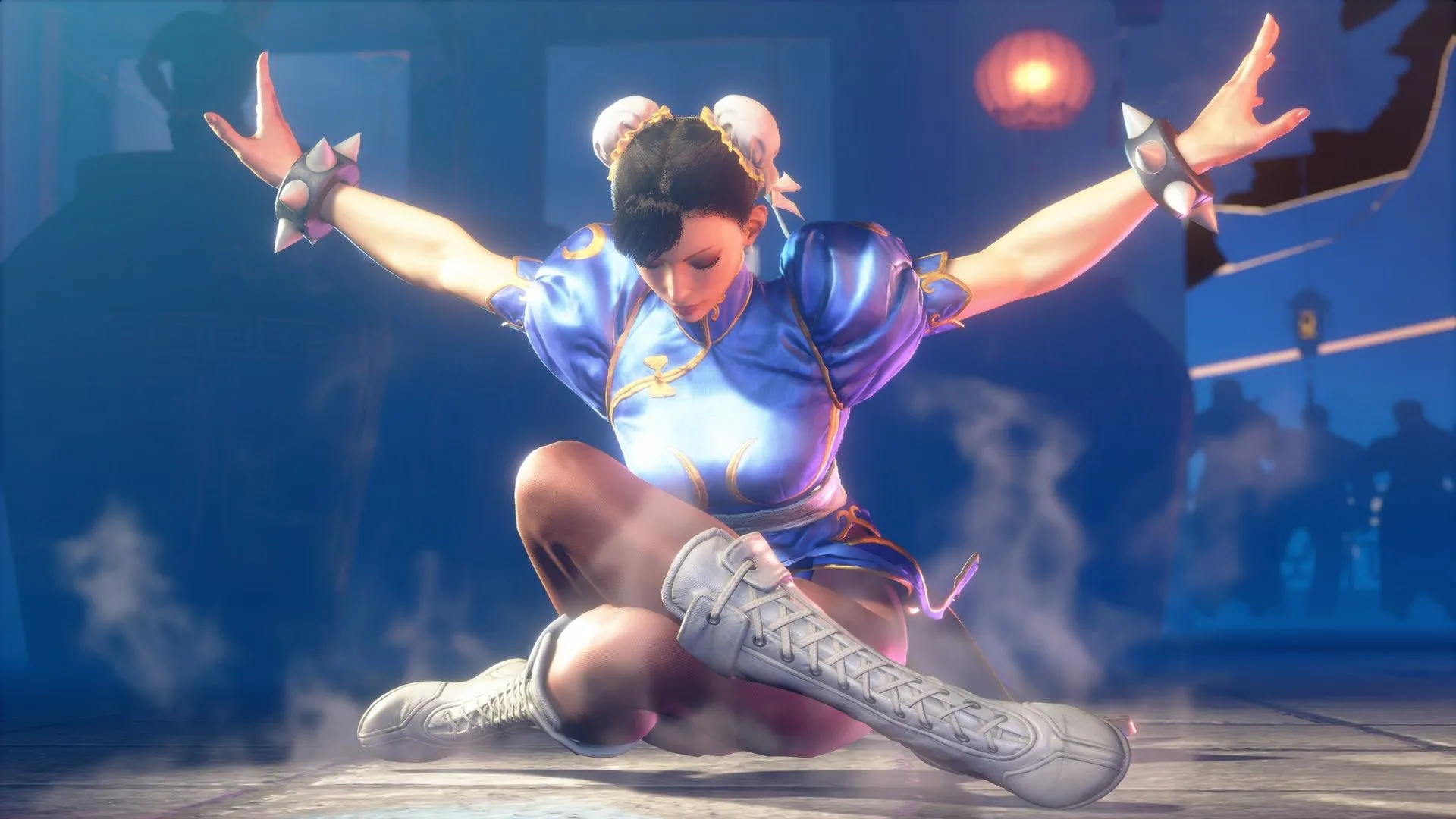 Hình ảnh Chun-Li trong game Street Fighter 6, minh họa phong cách chiến đấu và trang phục biểu tượng của cô