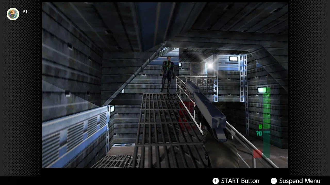 Hình ảnh game Perfect Dark trên Nintendo Switch, một tựa game bắn súng góc nhìn thứ nhất kinh điển.