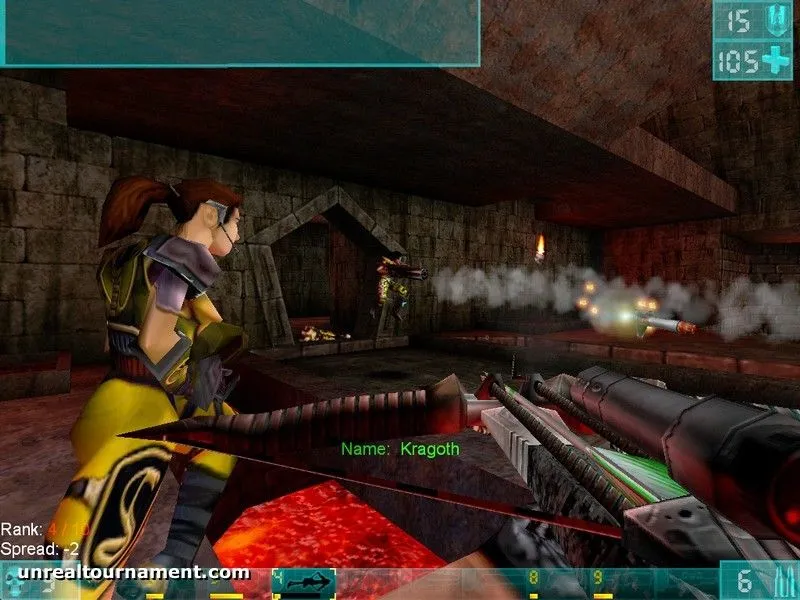 Hình ảnh game Unreal Tournament, minh họa trận đấu bắn súng arena tốc độ cao.