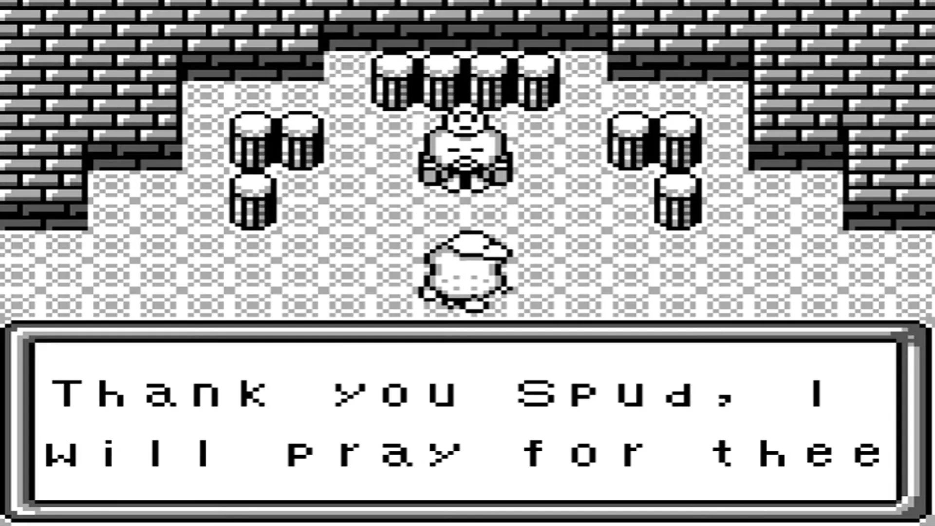 Hình ảnh gameplay game Spud's Adventure trên Game Boy, với nhân vật chính Spud di chuyển trên bản đồ