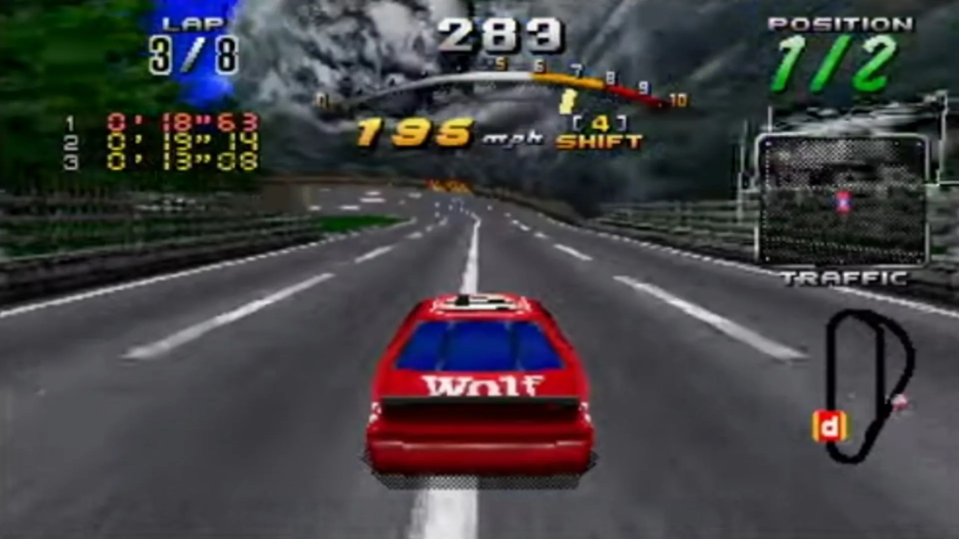 Hình ảnh gameplay sắc nét của Daytona USA CCE Net Link Edition trên Sega Saturn