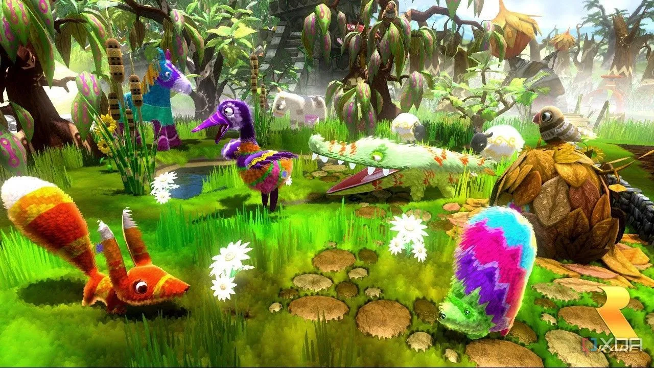 Hình ảnh hai nhân vật nhím và cáo Piñata dễ thương trong game Viva Piñata, minh họa lối chơi quản lý vườn thú vị.