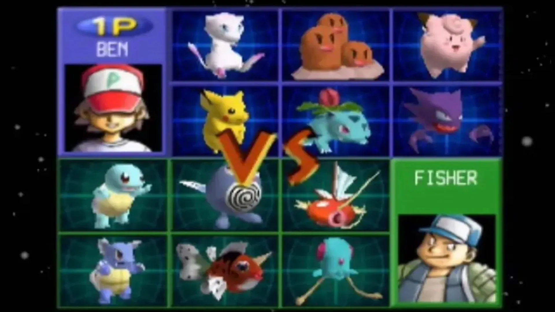 Hình ảnh màn hình game Pokémon Stadium trên Nintendo 64, thể hiện khả năng tương thích với Game Boy
