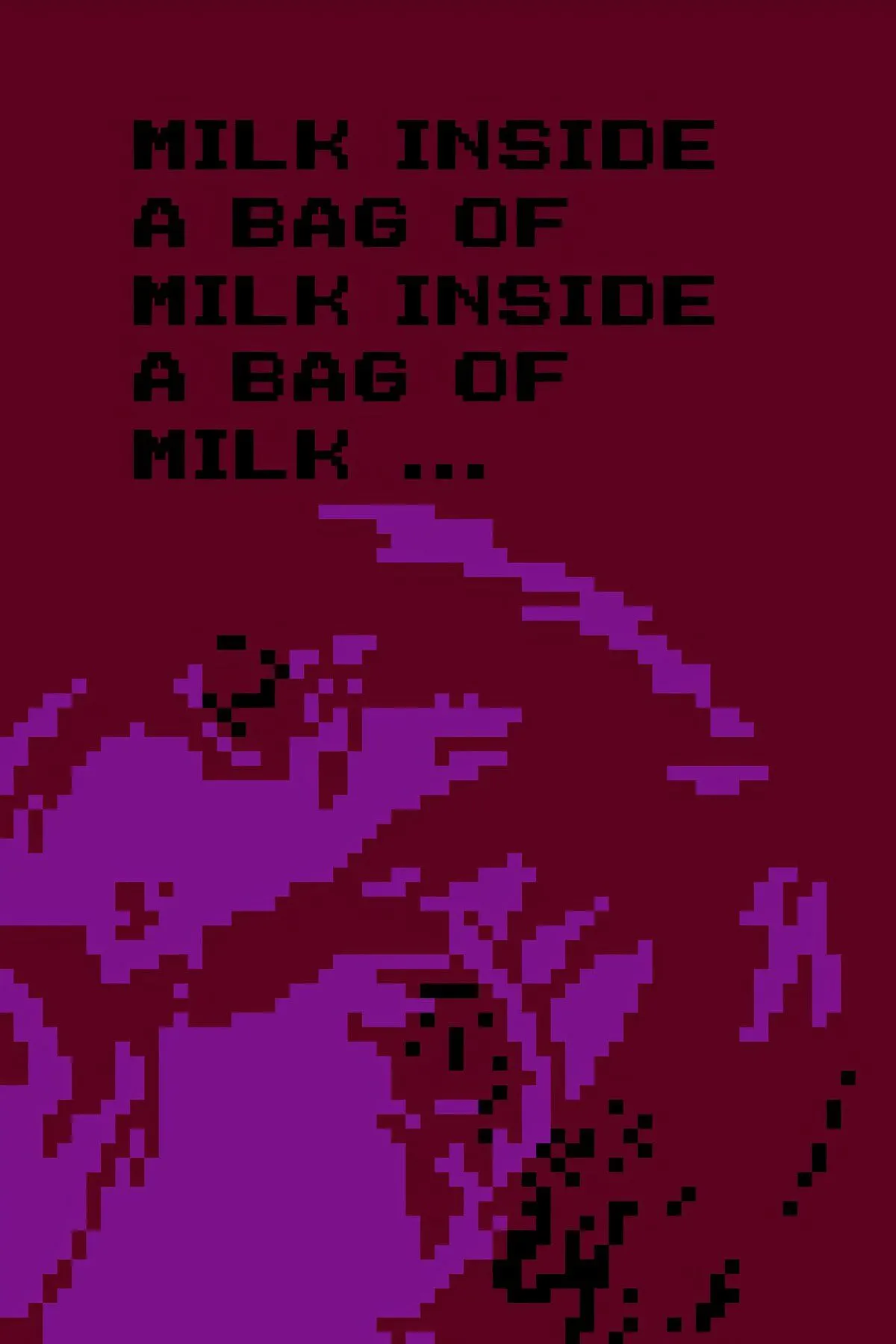Hình ảnh minh họa đồ họa pixel đơn sắc của game kinh dị tâm lý Milk Inside a Bag of Milk Inside a Bag of Milk