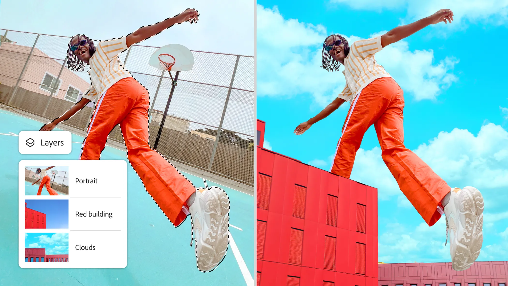 Hình ảnh minh họa khả năng chỉnh sửa ảnh chuyên nghiệp của Photoshop Mobile với công cụ AI và nhiều lớp