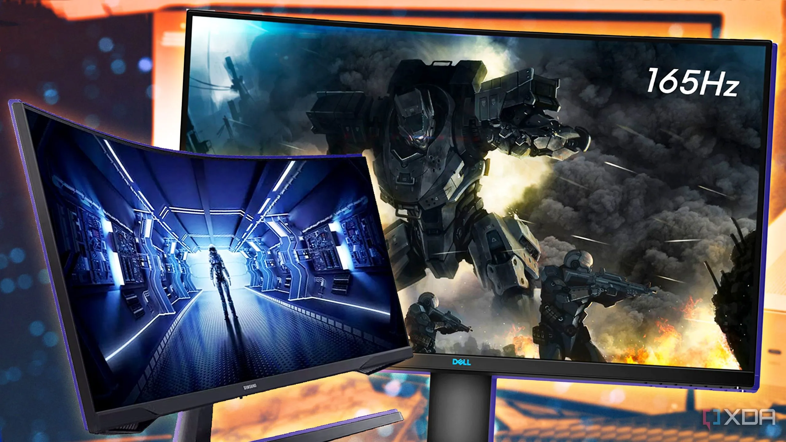 Hình ảnh minh họa nhiều màn hình gaming hiển thị nội dung công nghệ, nâng tầm trải nghiệm giải trí