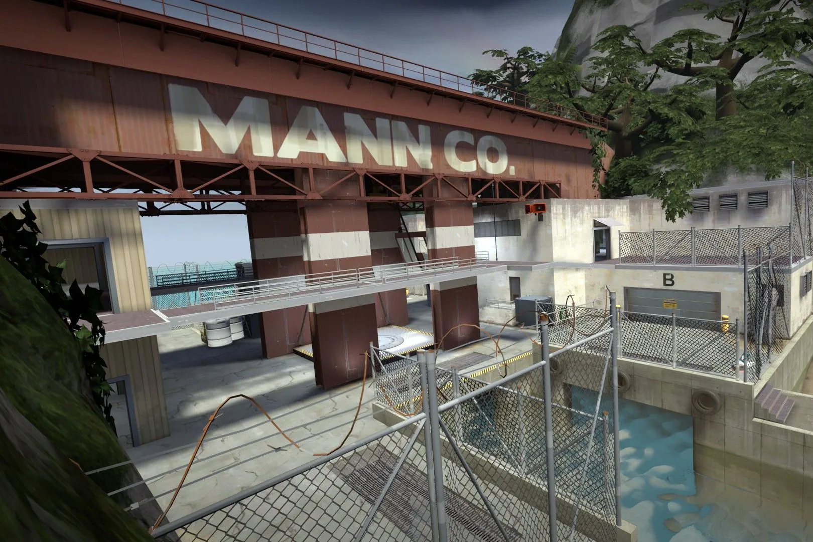 Hình ảnh một trận đấu sôi động trong Team Fortress 2, với các lớp nhân vật đa dạng và phong cách nghệ thuật hoạt hình đặc trưng.
