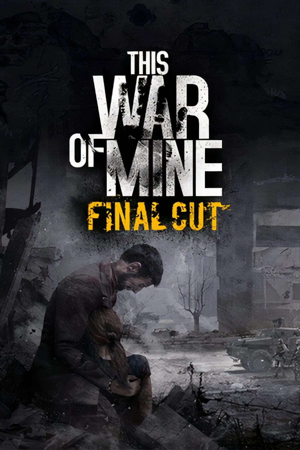 Hình ảnh nghệ thuật game This War of Mine với các nhân vật dân thường ẩn nấp