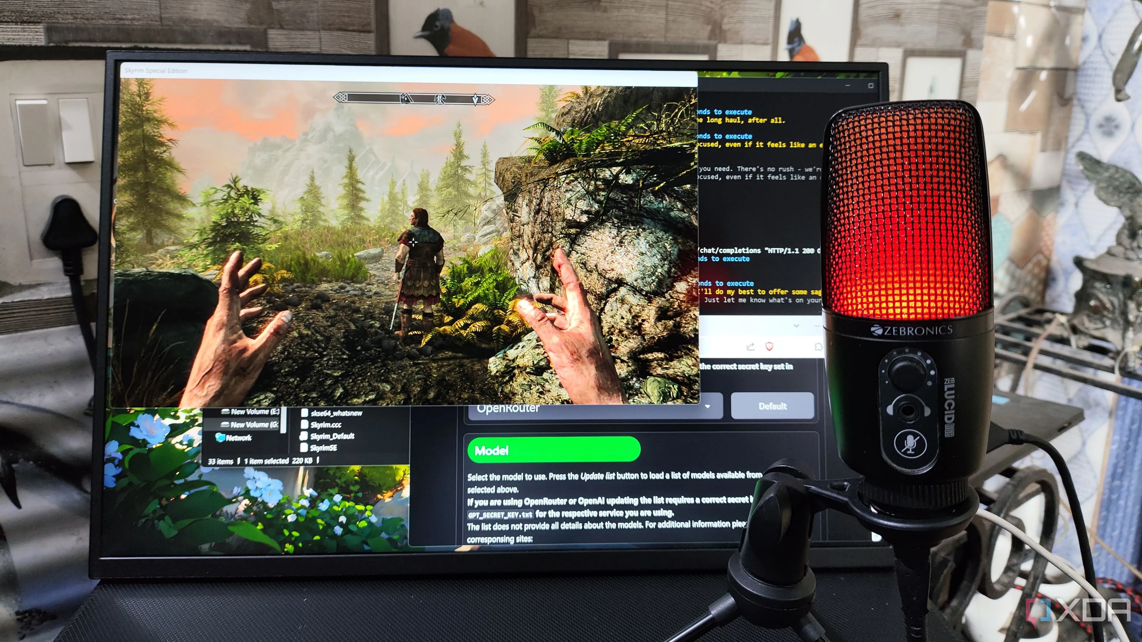 Hình ảnh người chơi tương tác với NPC AI trong Skyrim, thể hiện tiềm năng phát triển của dòng game Elder Scrolls.